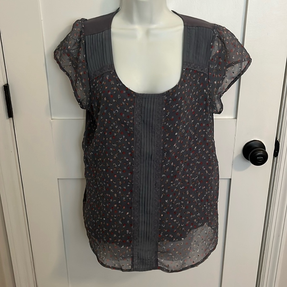 LOT OF TWO Lauren Conrad Cap Sleeve Pleated Blouses